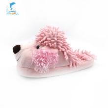 Chaussons en peluche hiver rose pour chien d'intérieur enfant